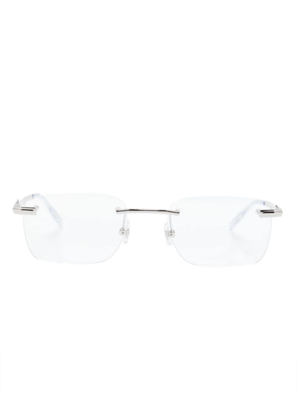 Montblanc MB0279O rimless rectangle-frame glasses - Silver von Montblanc