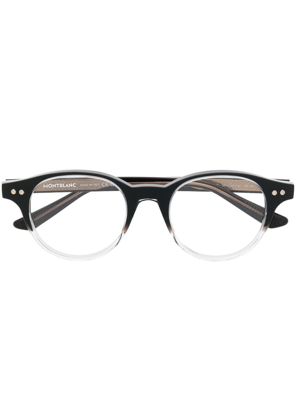 Montblanc gradient-effect round-frame glasses - Black von Montblanc