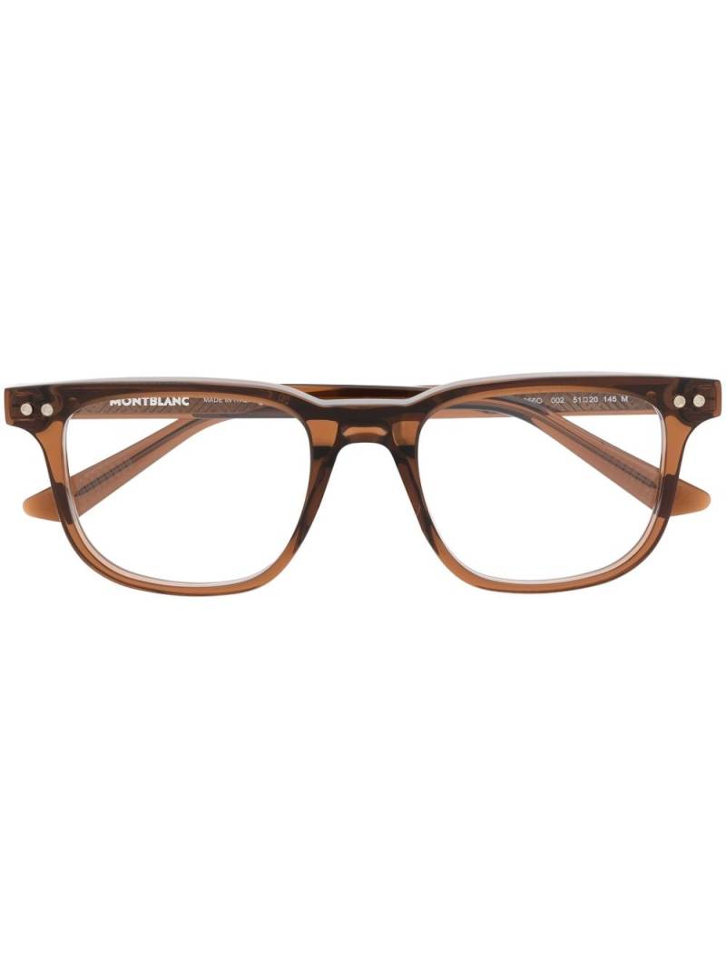 Montblanc logo-plaque D-frame glasses - Brown von Montblanc