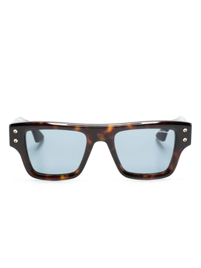 Montblanc tortoiseshell-effect square-frame sunglasses - Brown von Montblanc