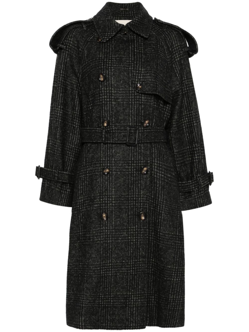 Montecore check trench coat - Black von Montecore