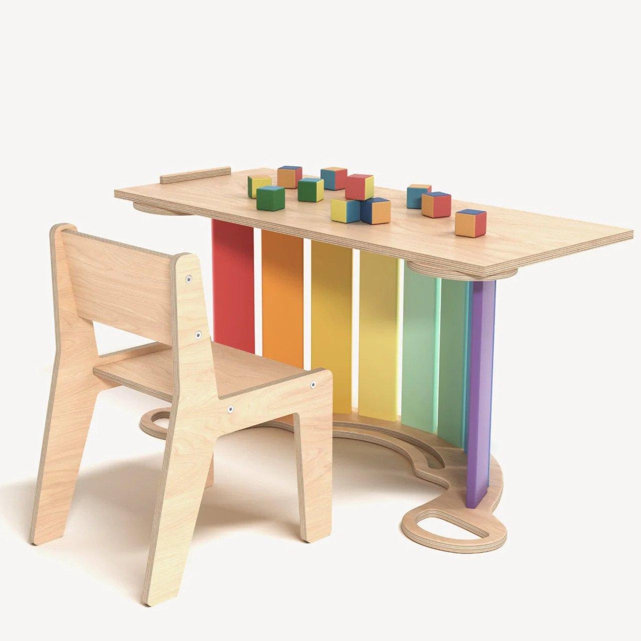 Montessori - Set-WippeRutscheStuhl Hell ® by Busy Kids, One Size von Montessori