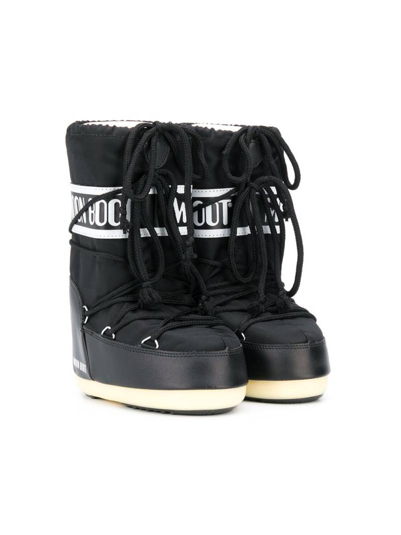 Moon Boot Kids lace up logo snow boots - Black von Moon Boot Kids