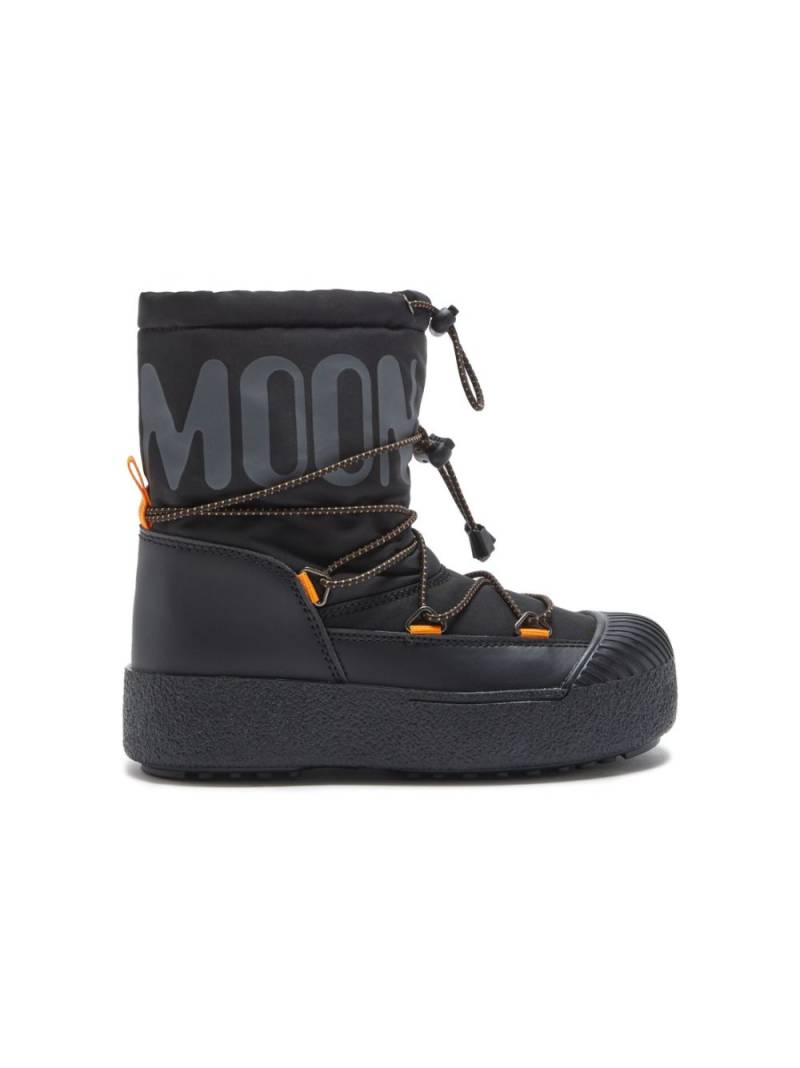 Moon Boot Kids logo-print lace-up snow boots - Black von Moon Boot Kids