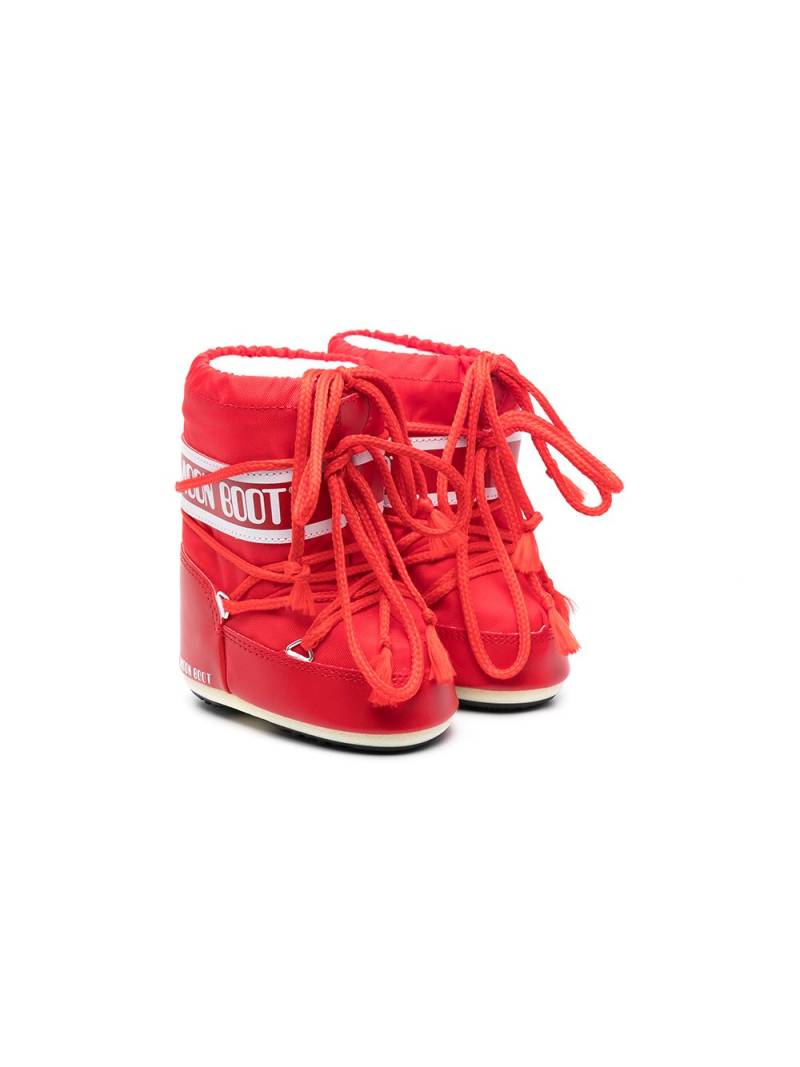 Moon Boot Kids mini logo snow boots - Red von Moon Boot Kids