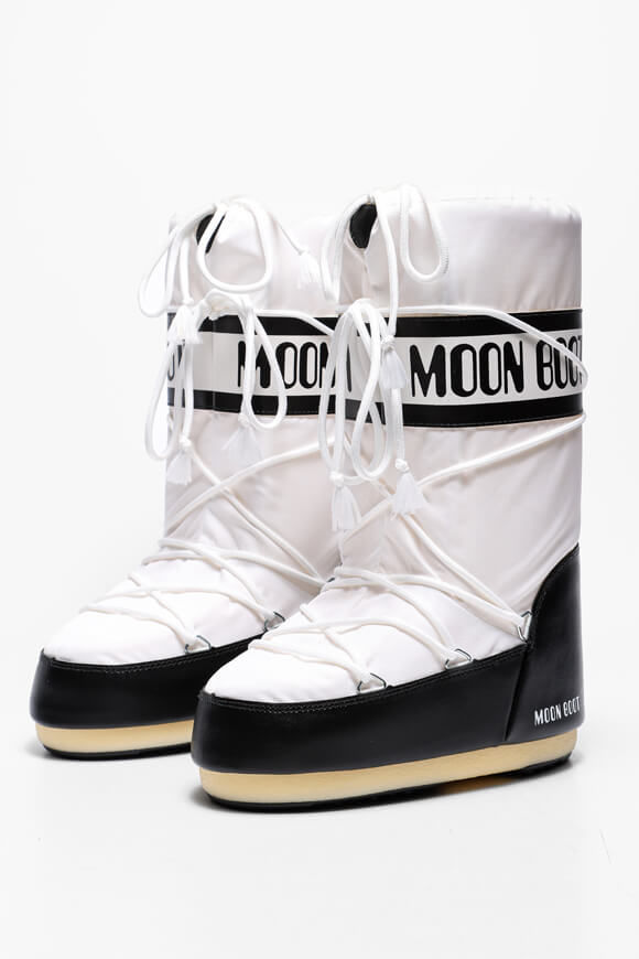 Moon Boot Icon Nylon Schneestiefel | Black + White | Damen  | EU35-38 von Moon Boot