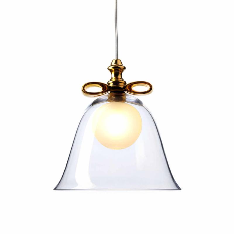 Bell Lamp S Hängeleuchte, Schlaufe gold, Lampenschirm smoke von Moooi