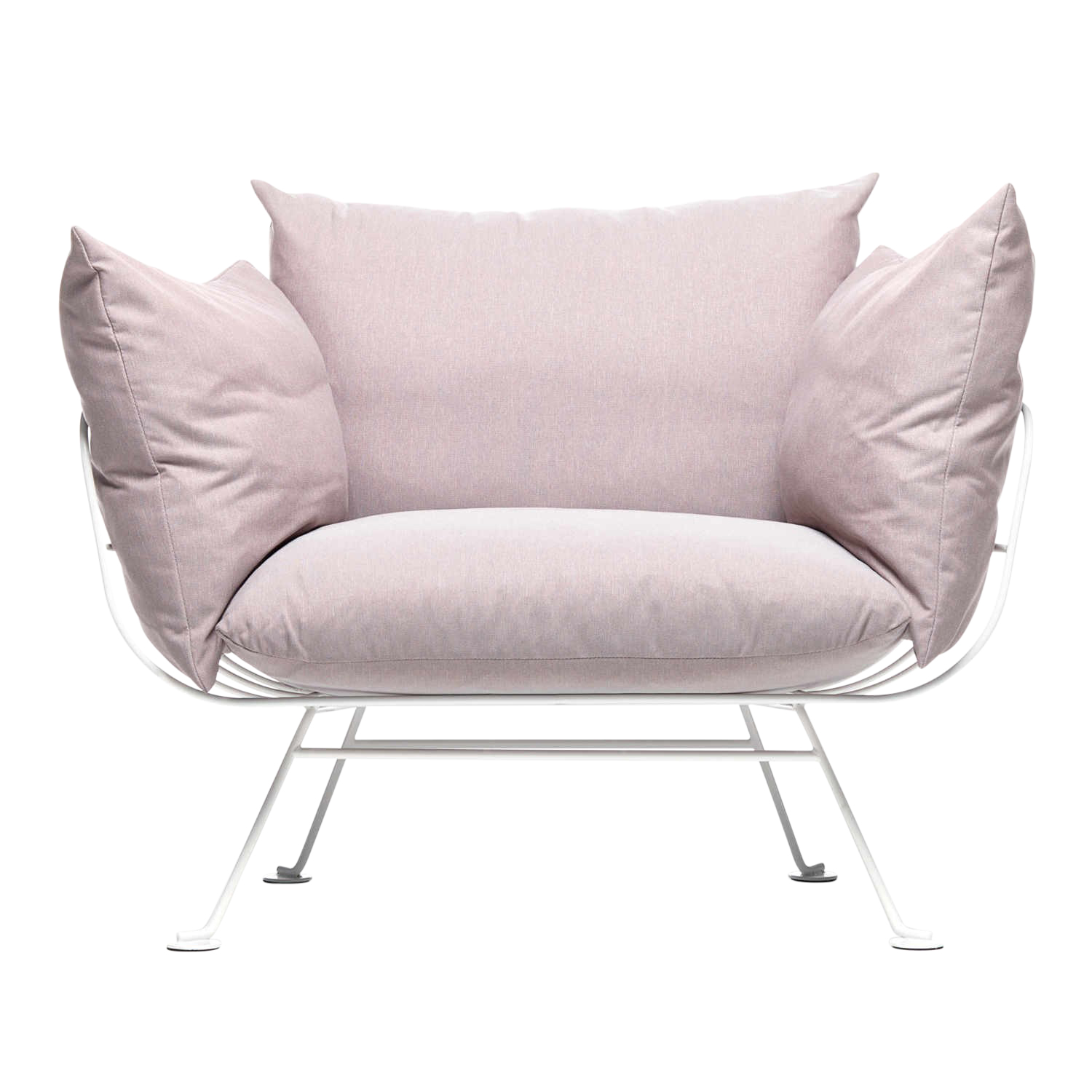 Nest Chair Sessel, Bezug stoff remix 0133, Untergestell pulverbeschichtet weiss von Moooi