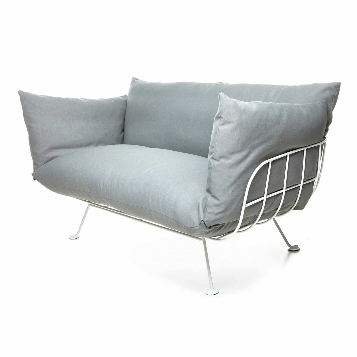 Nest Sofa, Bezug stoff remix 0133, Untergestell pulverbeschichtet weiss von Moooi