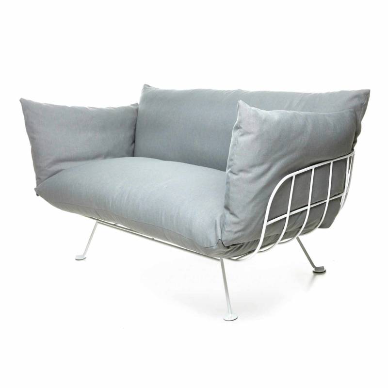 Nest Sofa, Bezug stoff remix 0733, Untergestell pulverbeschichtet grausilber von Moooi