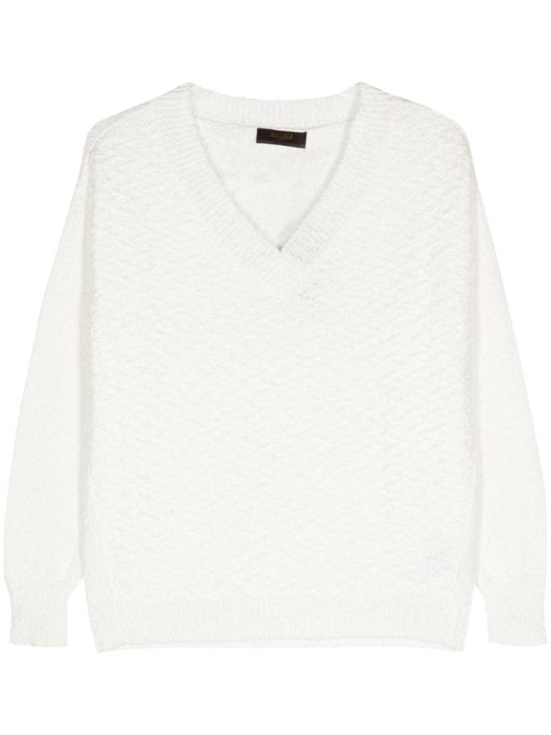 Moorer Arper-COB cotton jumper - White von Moorer