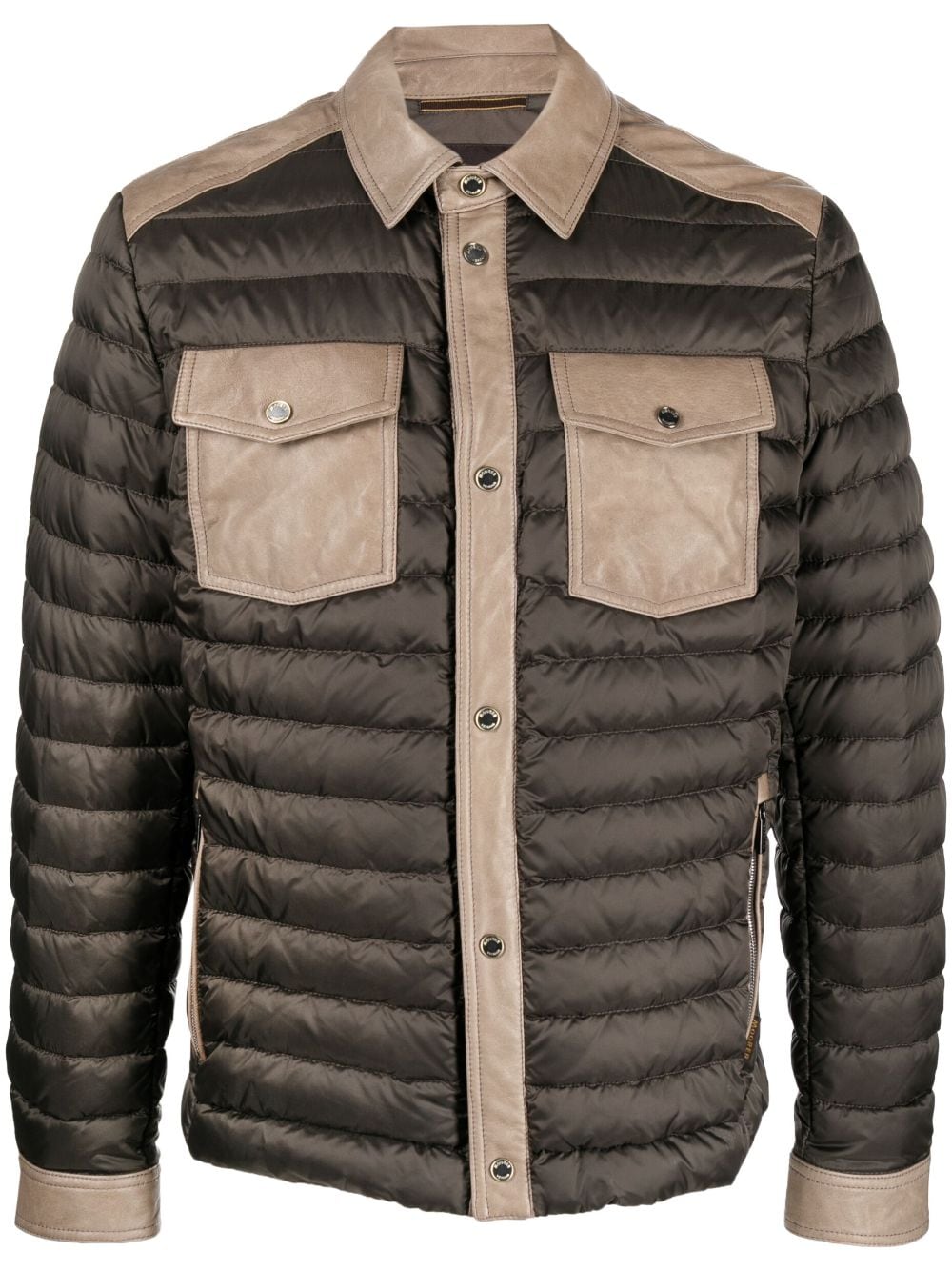 Moorer Crespi button-up padded jacket - Green von Moorer