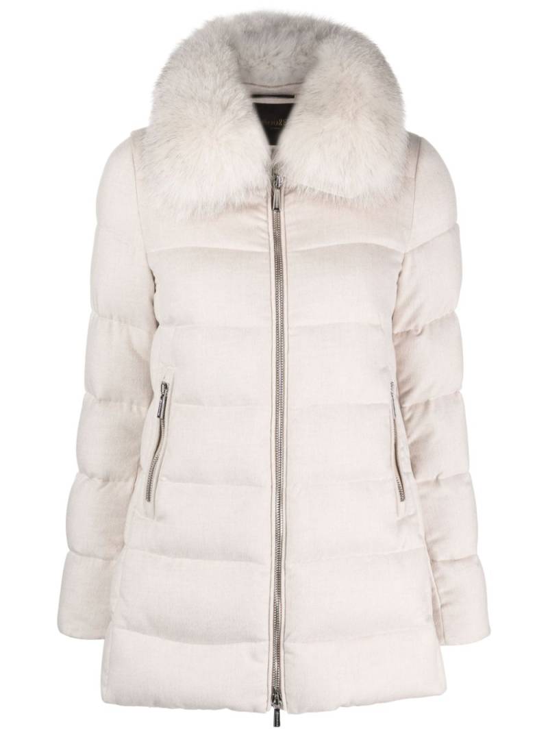 Moorer Dorado-Fur-LS9 padded jacket - Neutrals von Moorer