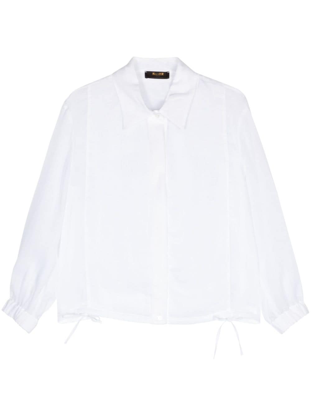 Moorer Eliza-LHR ramie shirt - White von Moorer
