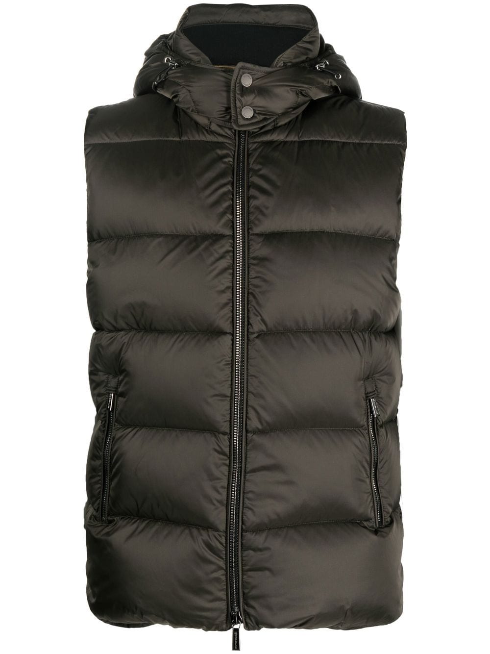 Moorer Fayer hooded down vest - Green von Moorer