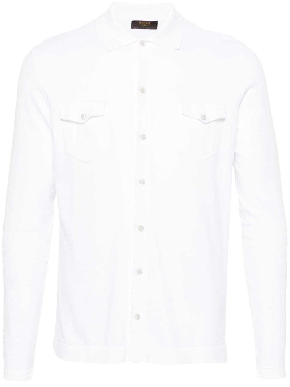 Moorer Jamison knitted shirt - White von Moorer