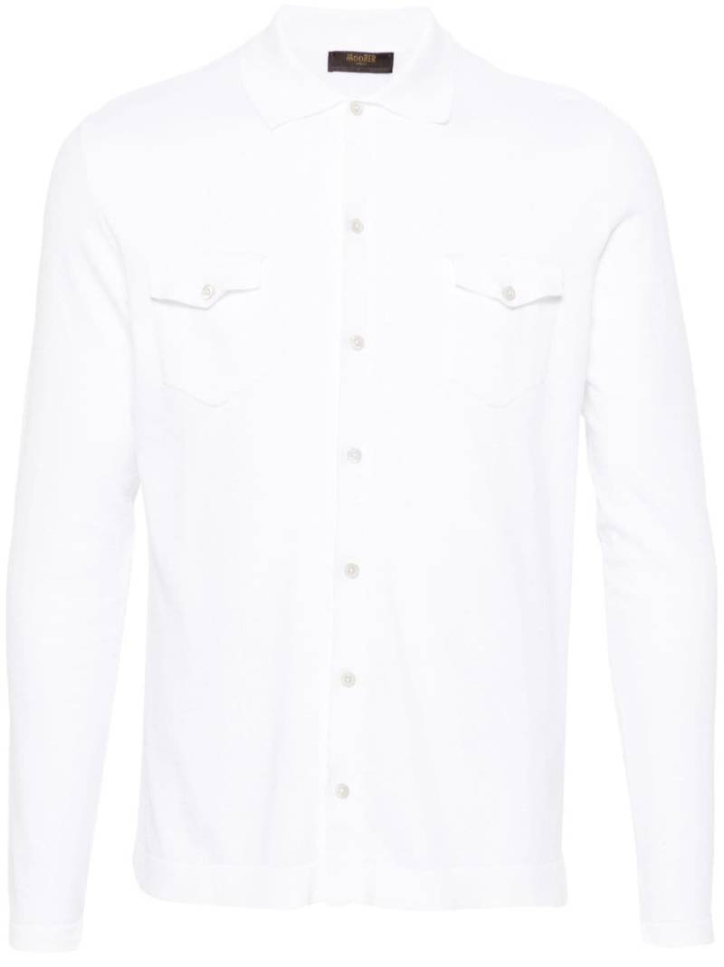 Moorer Jamison knitted shirt - White von Moorer