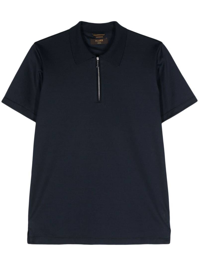 Moorer Jericho cotton polo shirt - Blue von Moorer