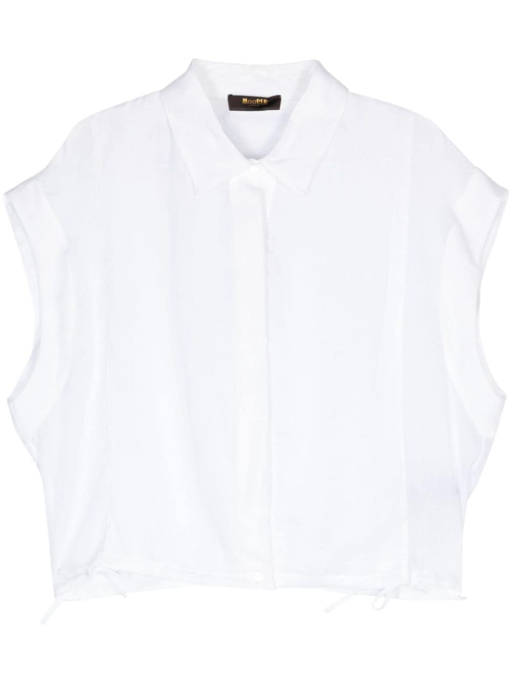 Moorer Jessy-LHR ramie blouse - White von Moorer