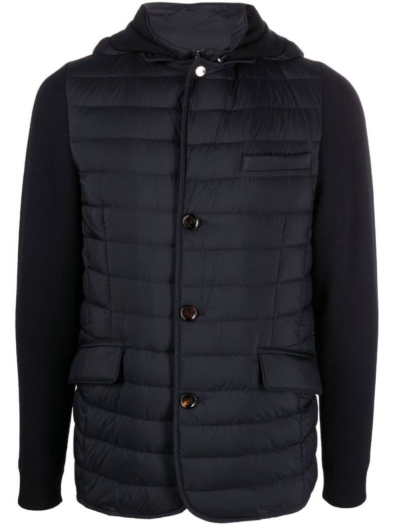 Moorer Massino-S3Z quilted knitted-mix jacket - Blue von Moorer