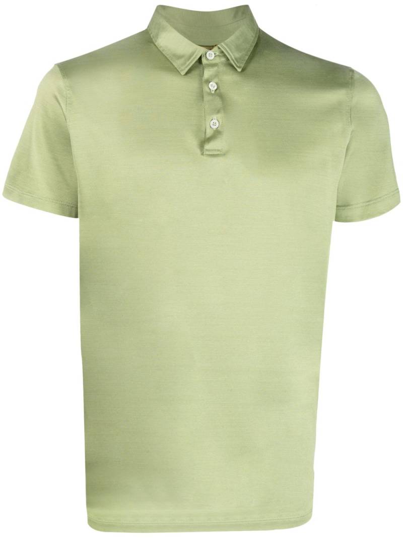 Moorer Pachino-JCL satin polo shirt - Green von Moorer