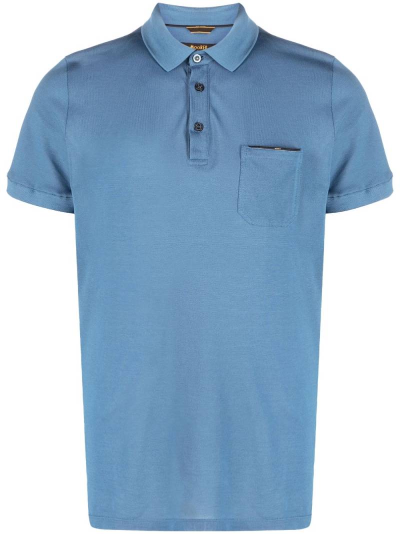 Moorer Peschici-JTP cotton polo shirt - Blue von Moorer