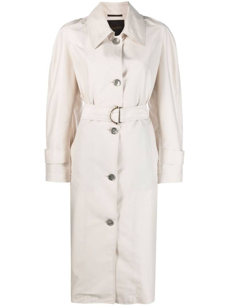 Moorer belted single-breasted-coat - Neutrals von Moorer