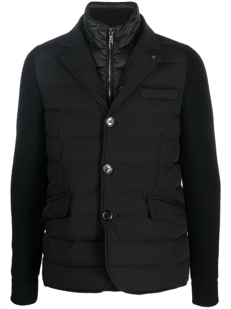 Moorer button-up padded down jacket - Black von Moorer