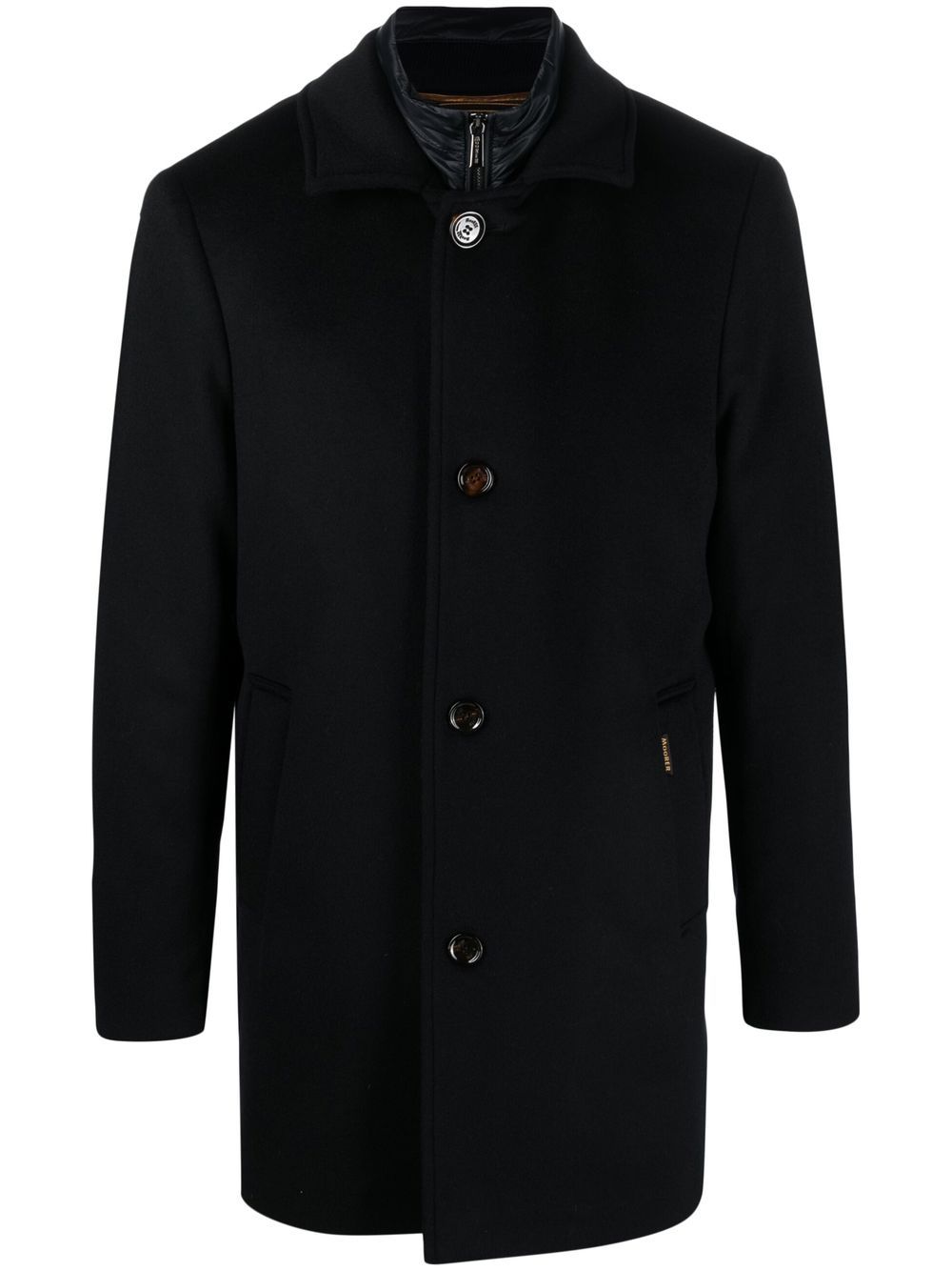 Moorer buttoned-up single-breasted coat - Blue von Moorer