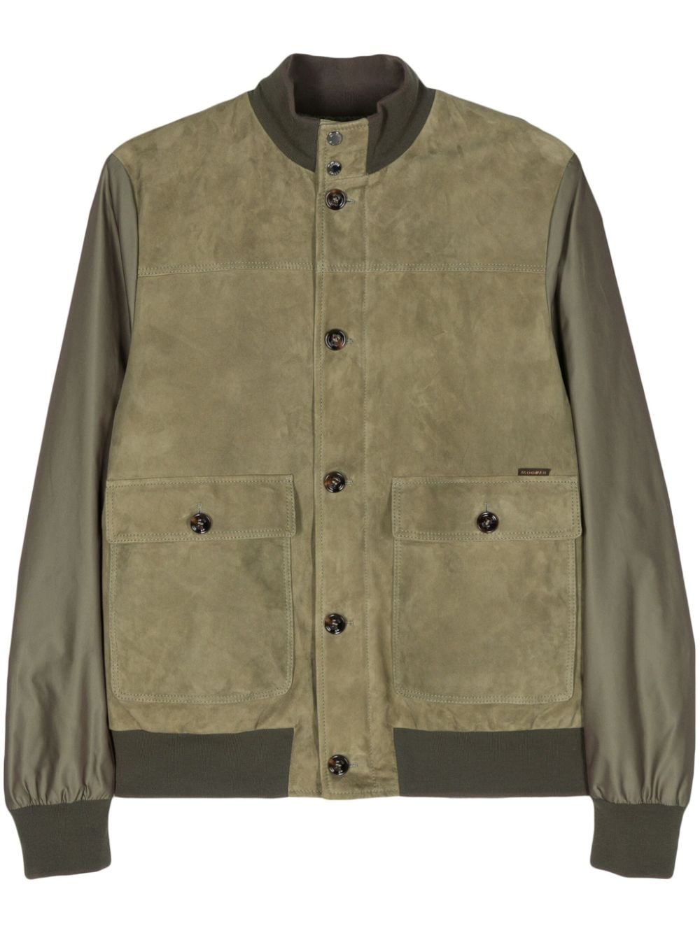 Moorer contrast-panel suede bomber jacket - Green von Moorer