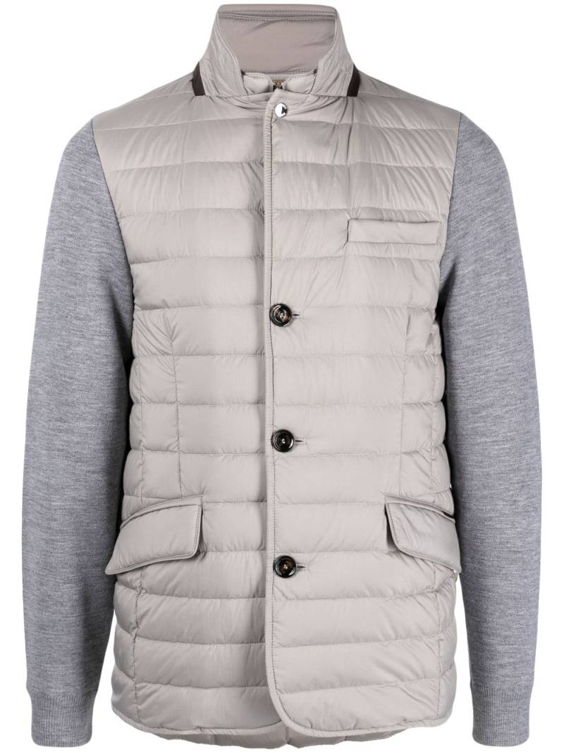 Moorer contrast-sleeve padded jacket - Grey von Moorer