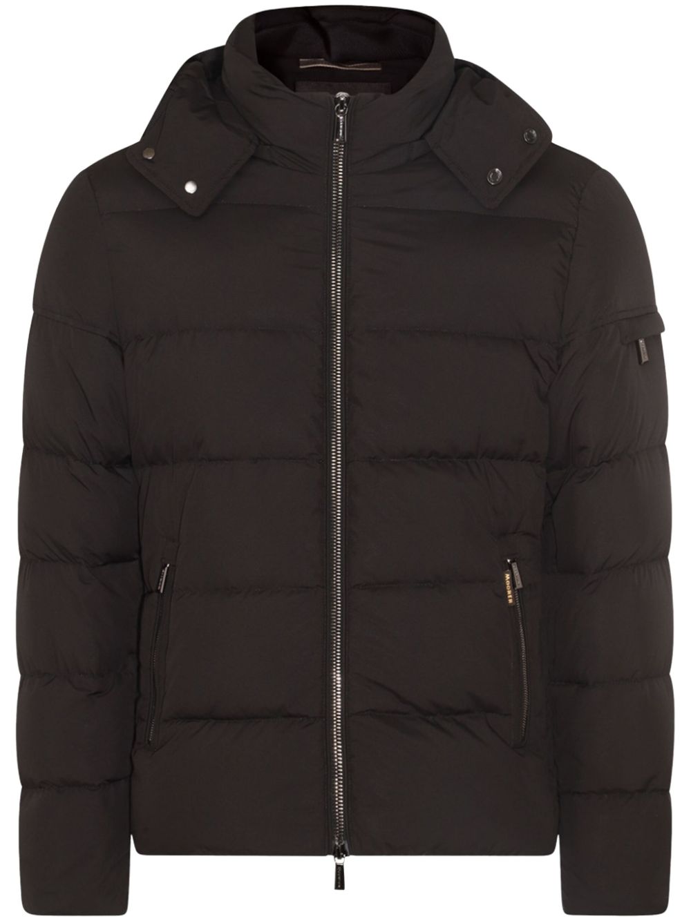 Moorer detachable hood padded jacket - Black von Moorer