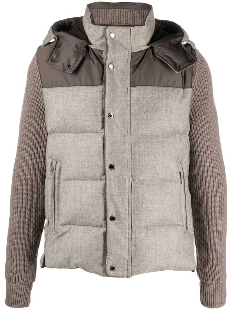 Moorer detachable-sleeve padded jacket - Neutrals von Moorer