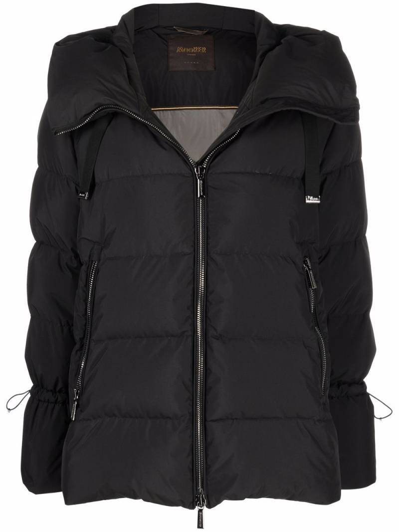 Moorer drawstring detailing funnel neck puffer jacket - Black von Moorer