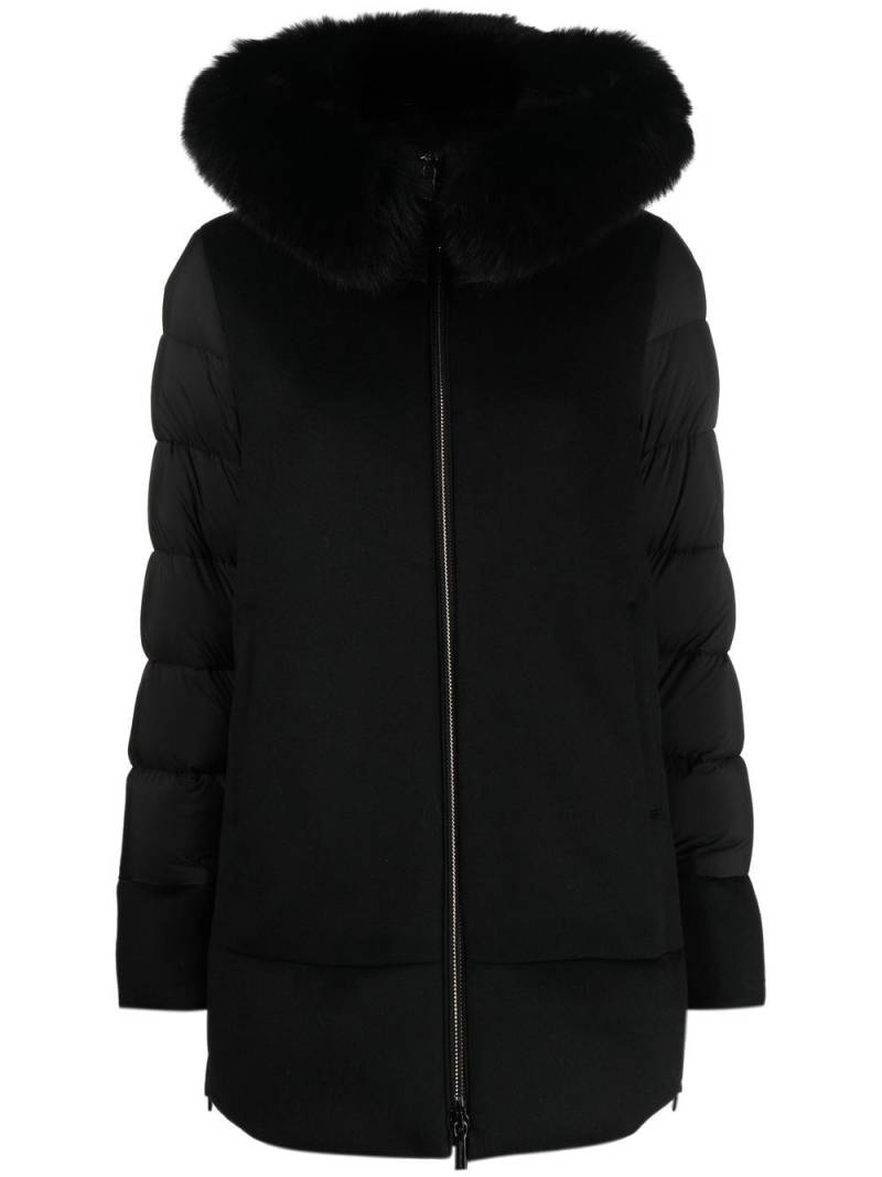 Moorer faux-fur trim puffer jacket - Black von Moorer