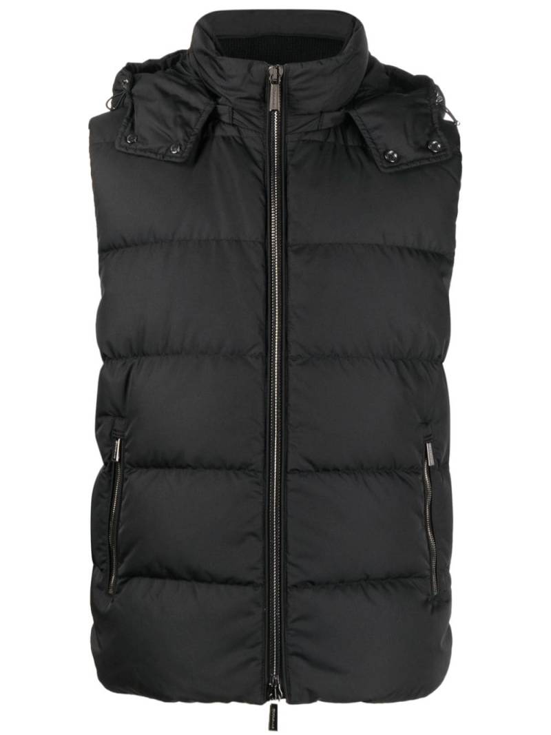 Moorer high-neck padded gilet - Black von Moorer