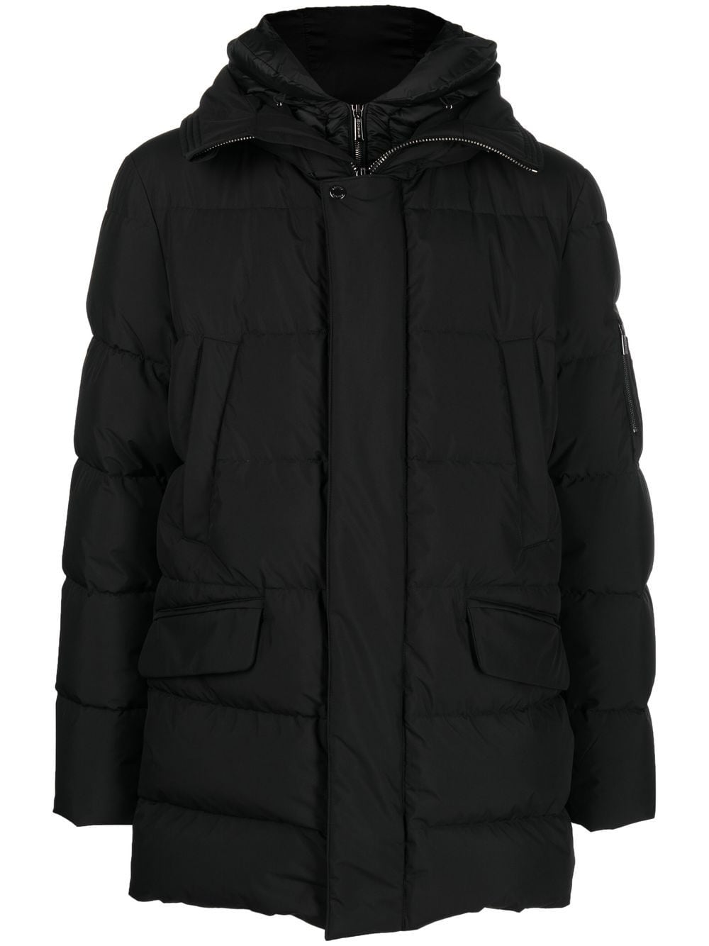 Moorer hooded padded coat - Black von Moorer