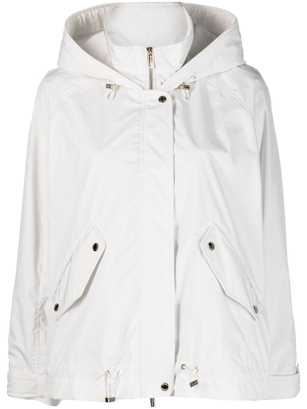 Moorer hooded z ip-up coat - White von Moorer