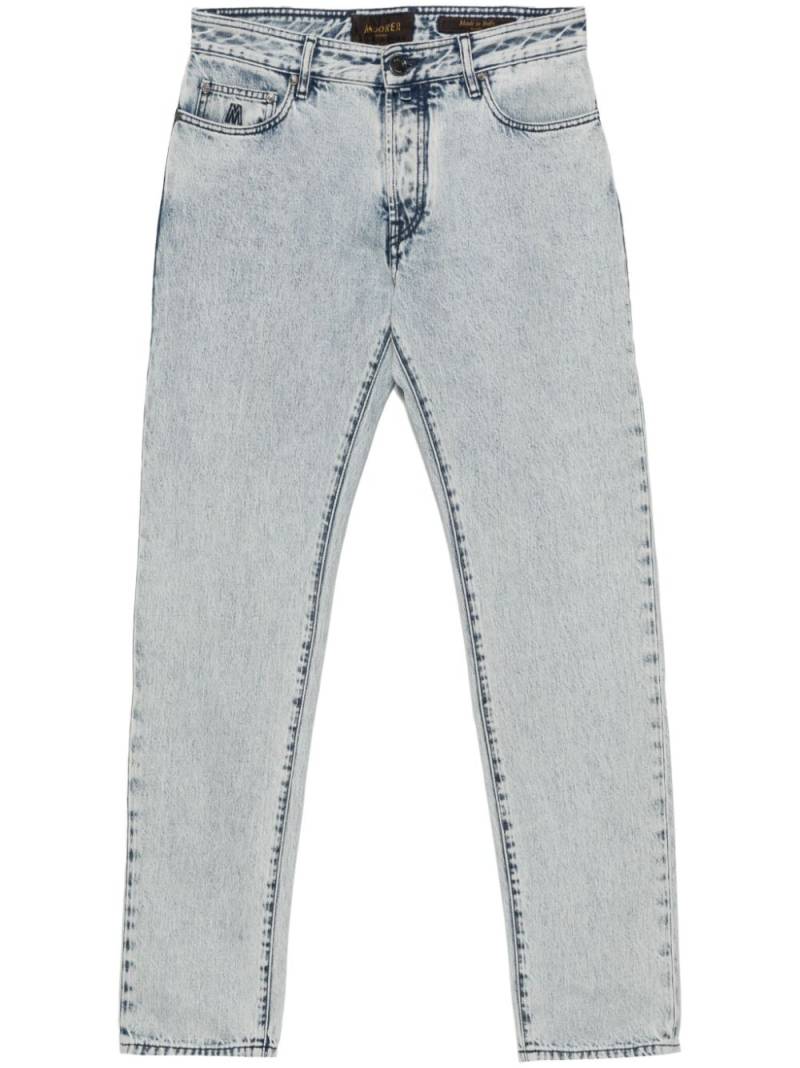 Moorer logo-embroidered tapered jeans - Blue von Moorer