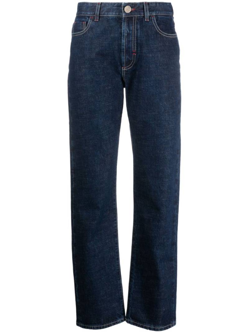 Moorer logo-patch straight-leg jeans - Blue von Moorer