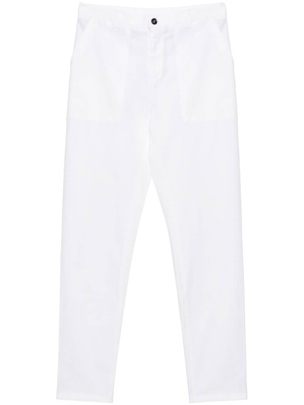 Moorer logo-patch tapered trousers - White von Moorer