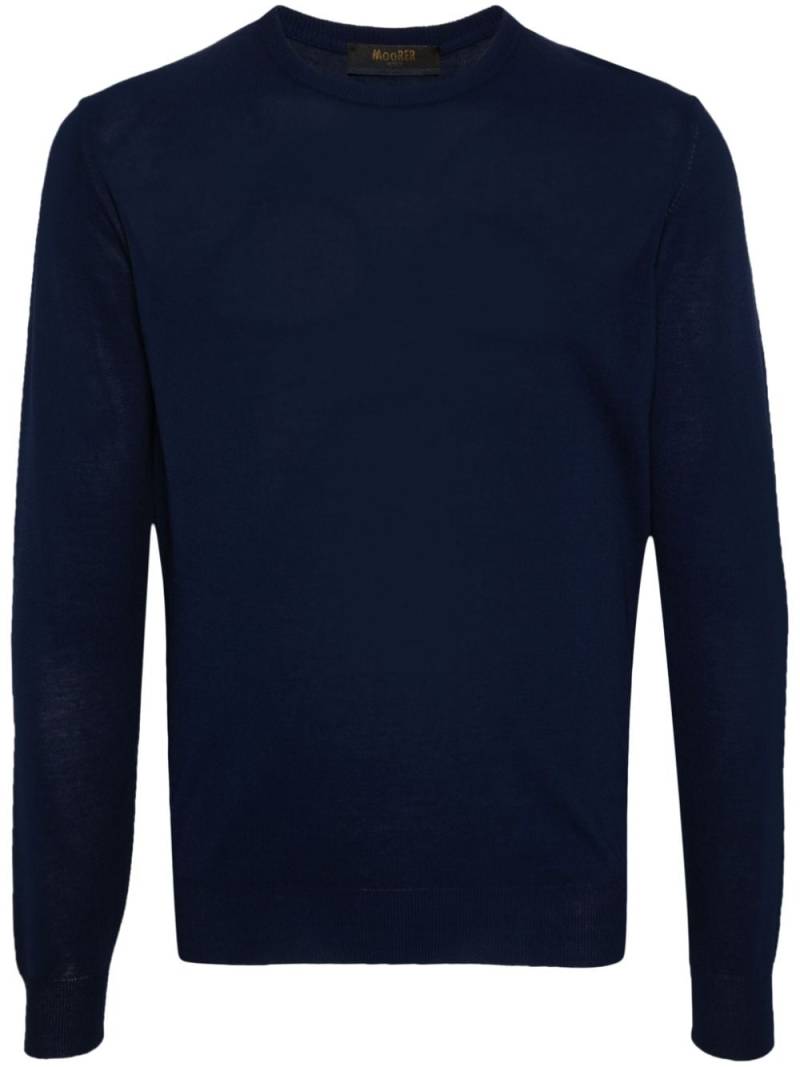 Moorer long-sleeve cotton jumper - Blue von Moorer