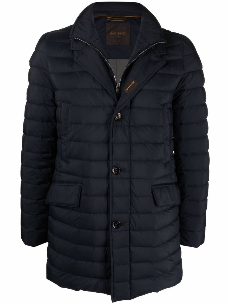 Moorer notched collar padded jacket - Blue von Moorer