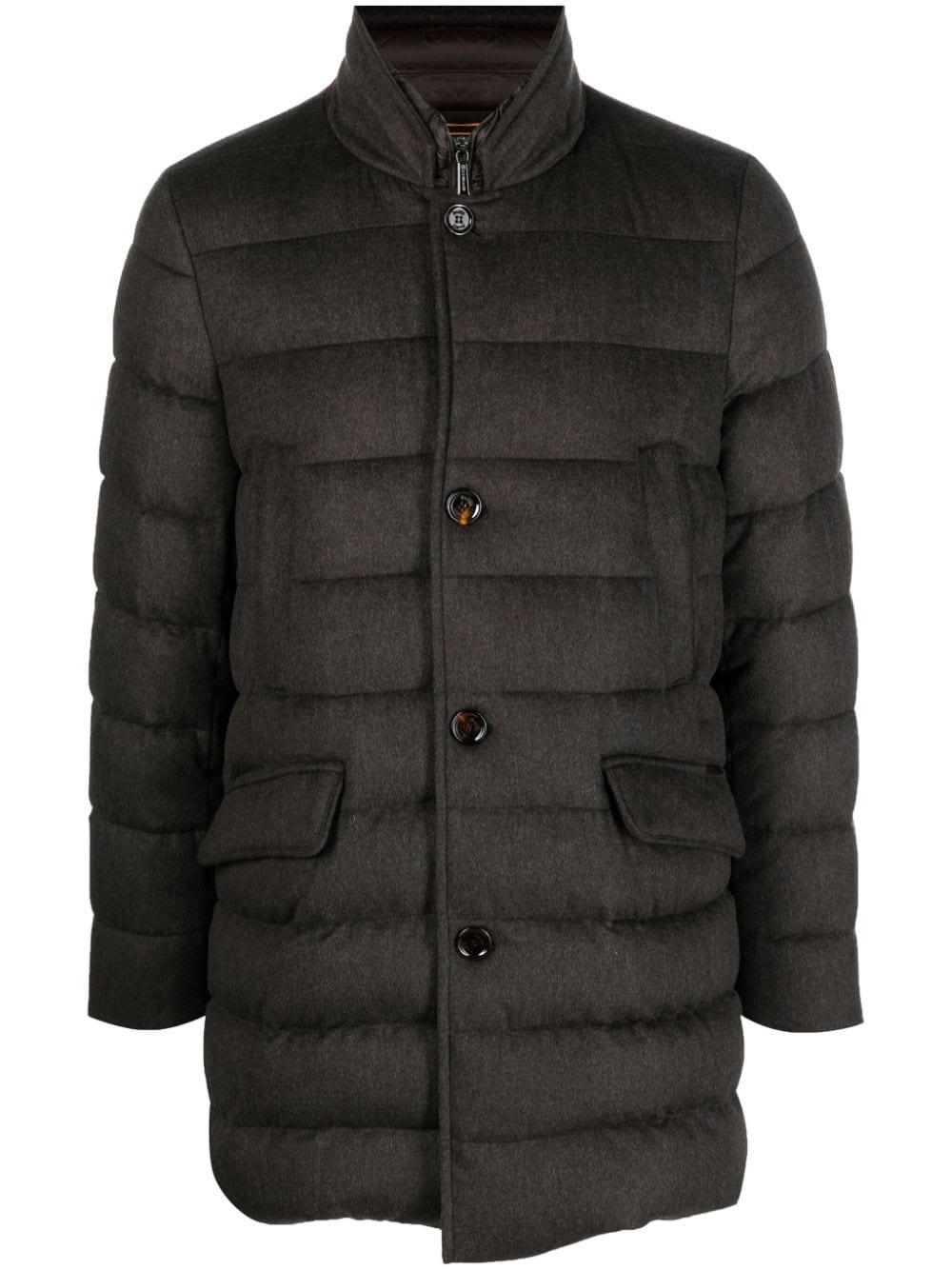 Moorer padded button-up down jacket - Brown von Moorer