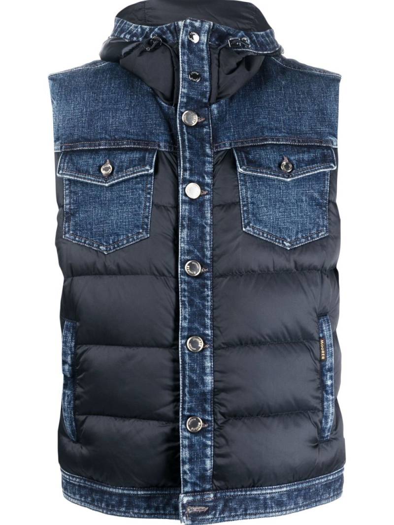 Moorer padded denim gilet - Blue von Moorer