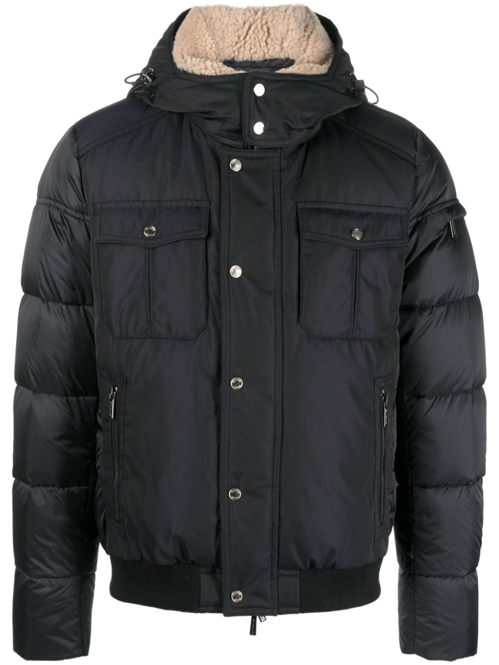 Moorer padded down hooded jacket - Black von Moorer