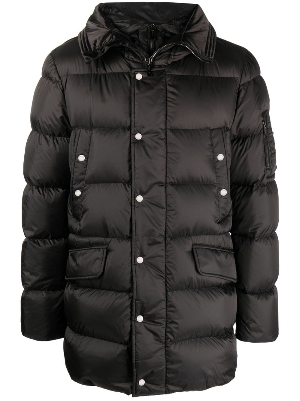 Moorer padded press-stud fastening coat - Black von Moorer