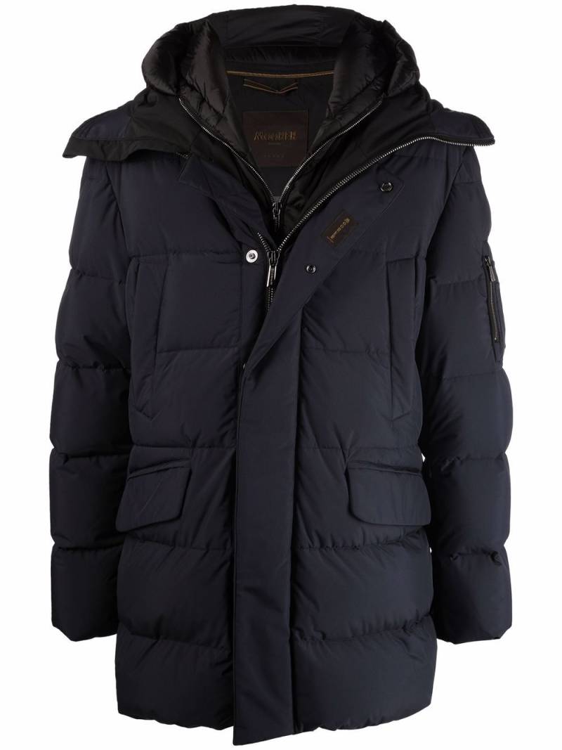 Moorer padded zip-up coat - Blue von Moorer