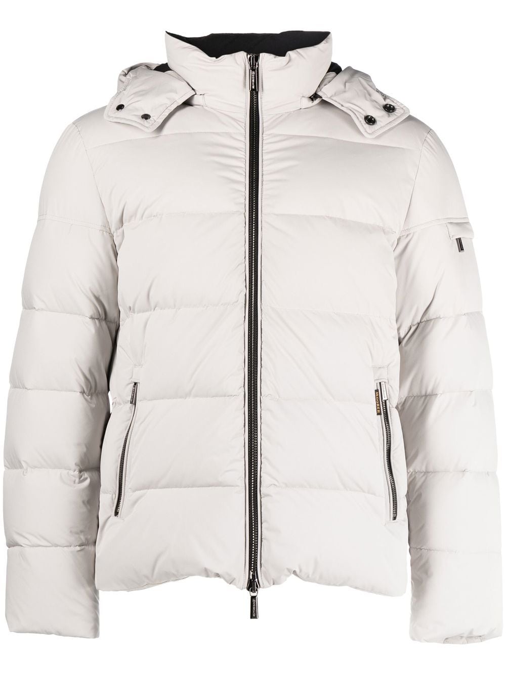 Moorer padded zip-up hooded down jacket - Neutrals von Moorer