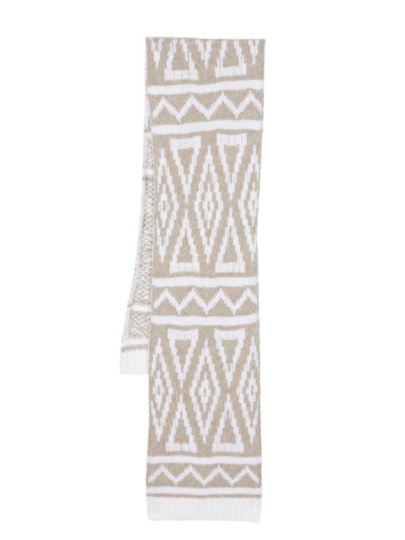 Moorer patterned-knit scarf - Neutrals von Moorer